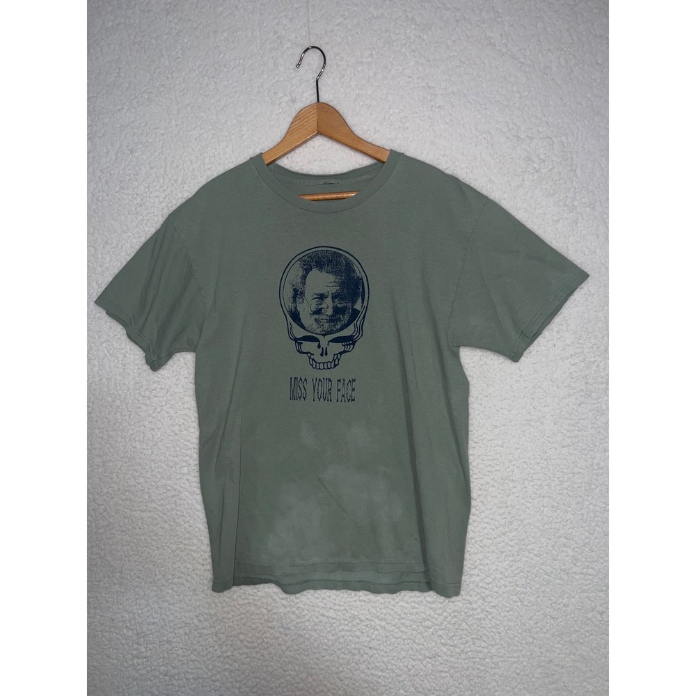 Grateful Dead Jerry Garcia Miss Your Face Ken Kesey Quote T-Shirt Sage Green L